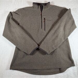 Simms Jacket Men's Sz 2XL Brown Fishing  Fleece 1/4 Zip